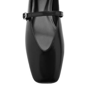 Mango MNG Jewel Strap Glossy Mary Jane Ballet Flats Black Sz EU 37 Nee